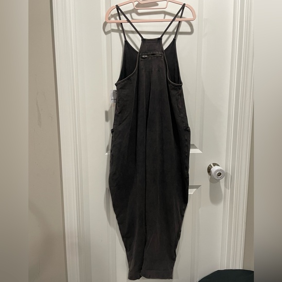 New Free People Hot Shot Onesie Jumpsuit Washed Black Size XS Romper - Picture 9 of 9